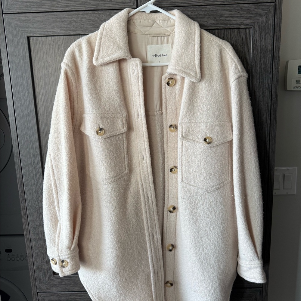 Wilfred Cream Bouclé Shacket Jacket